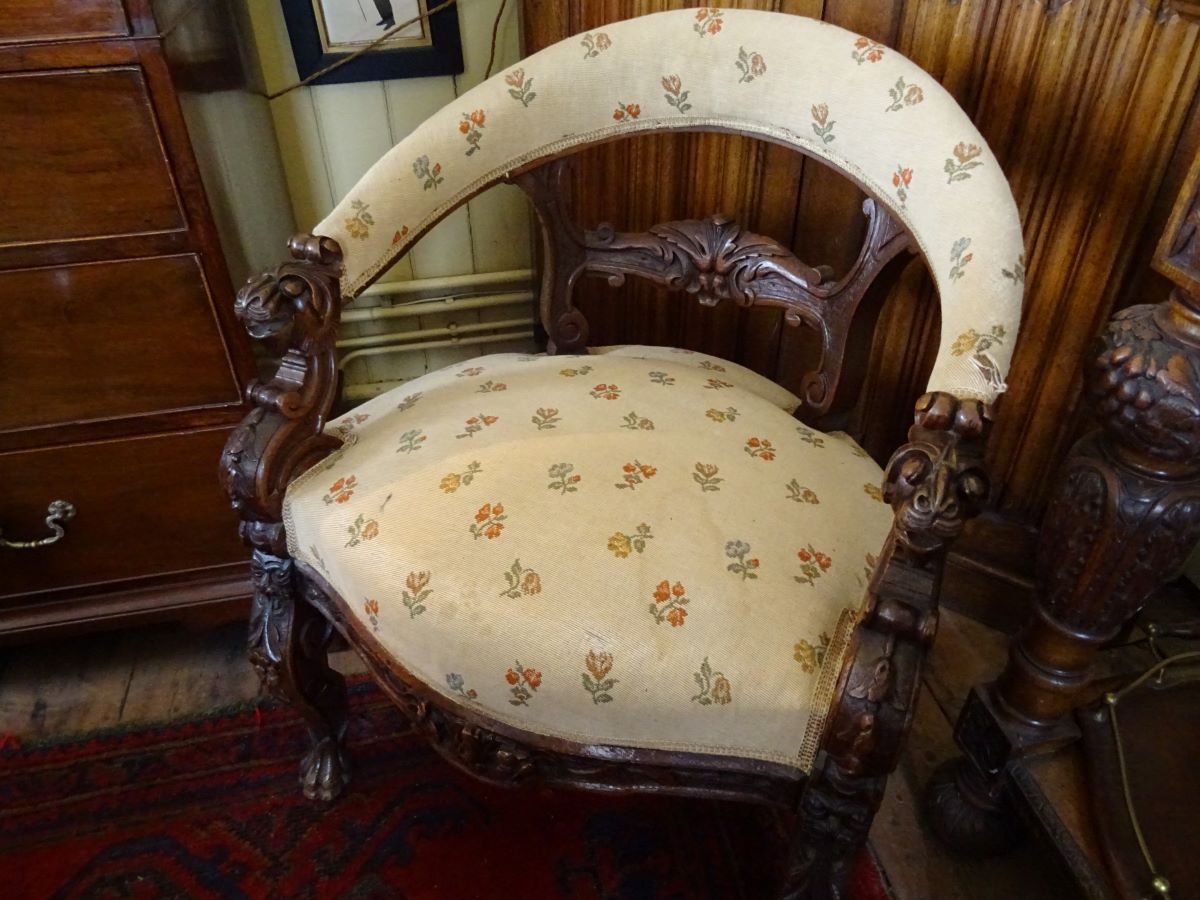 19th century Oak bow back armchair