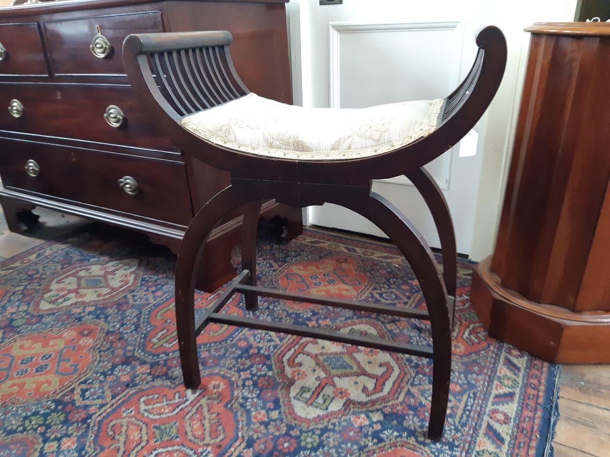 Late Victorian X Framed Stool