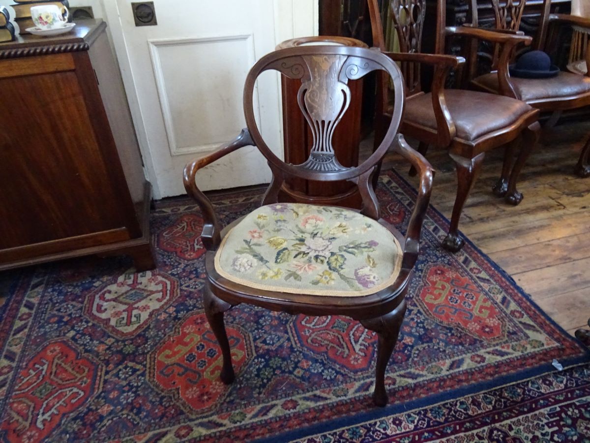 Late Victorian bedroom elbow chair