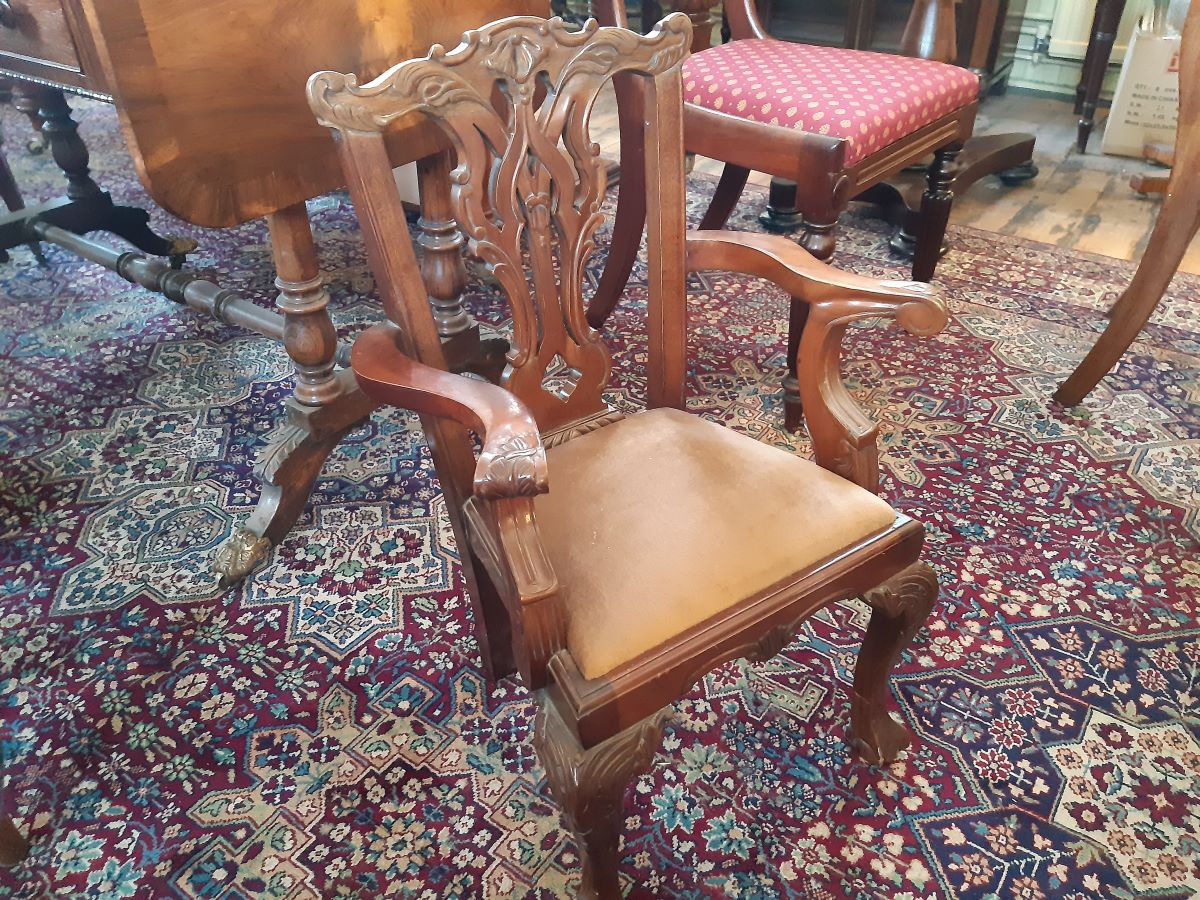 Antique mahogany Chippendale style child's chair