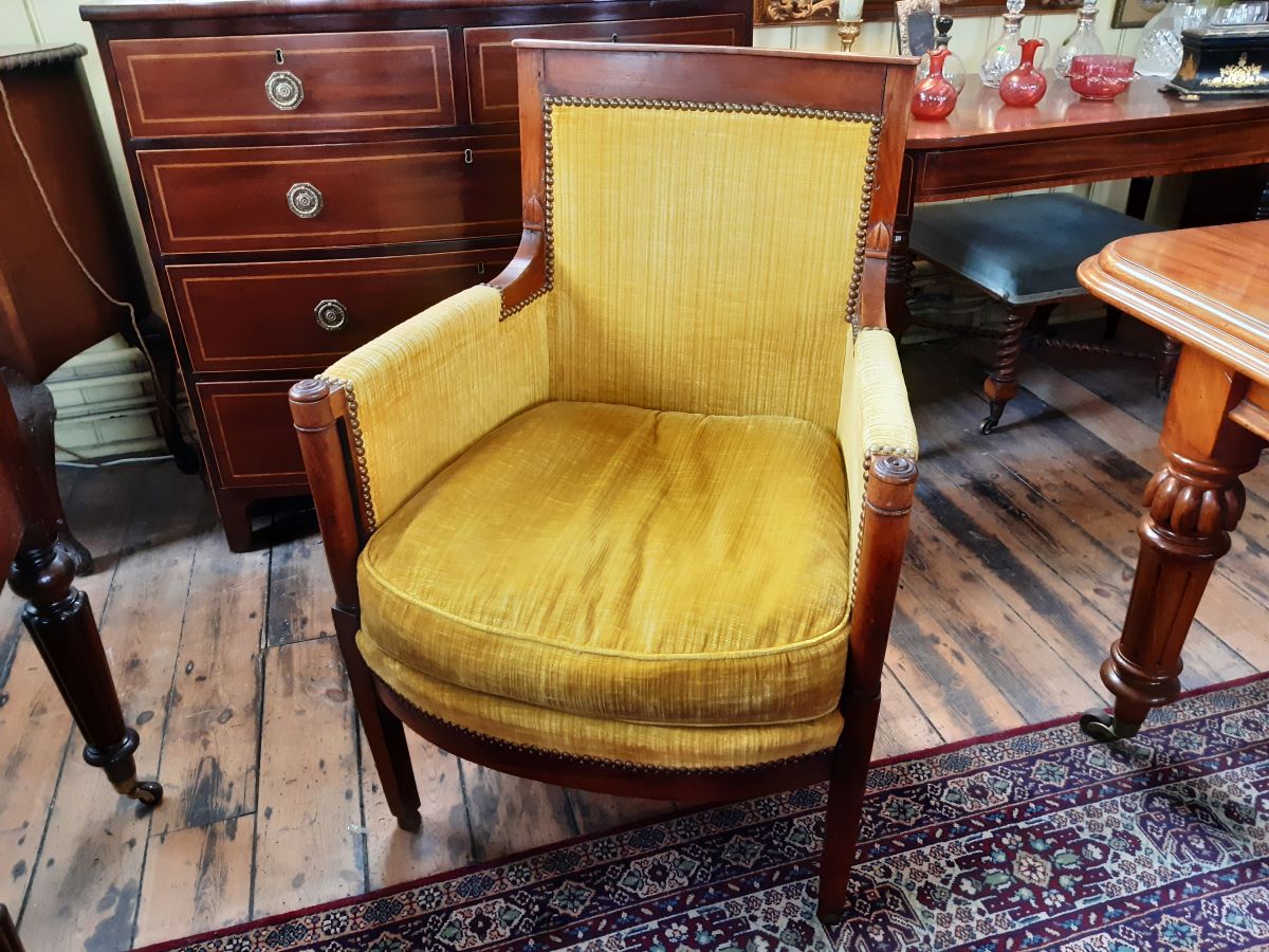 Empire Fruitwood Bergere Chair, c.1840
