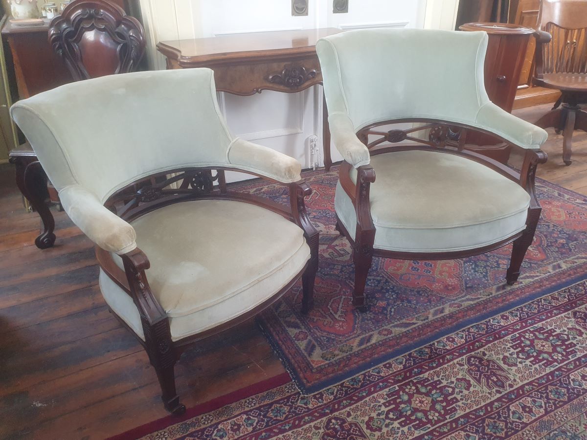 Pair Of Late Victorian Tub Chairs