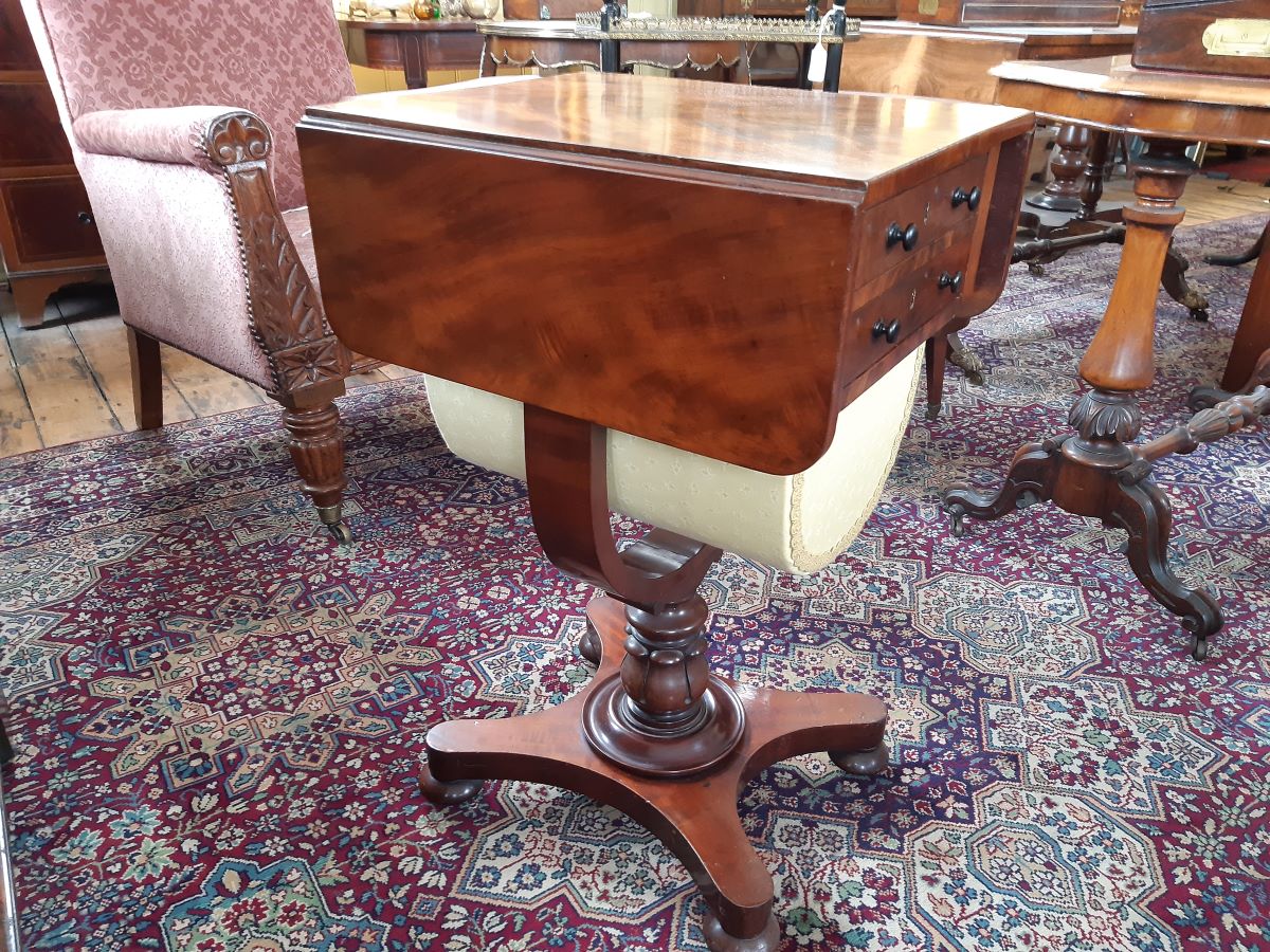 Early 19th century mahogany work table