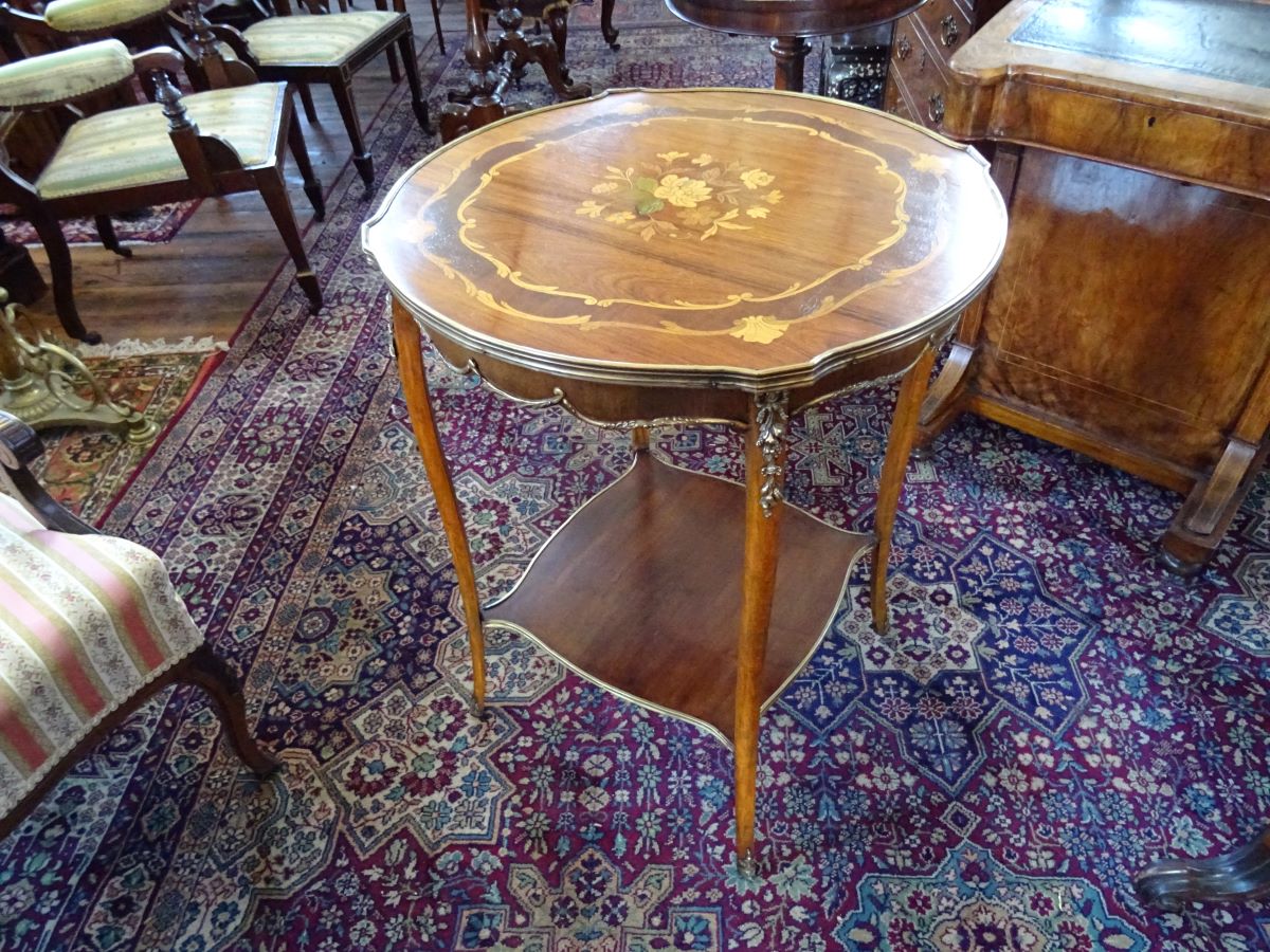 19th century rosewood & marquetry inlaid centre table