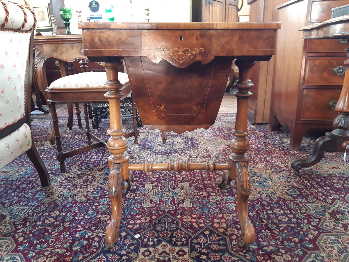Late Victorian Burr-Walnut Work Table