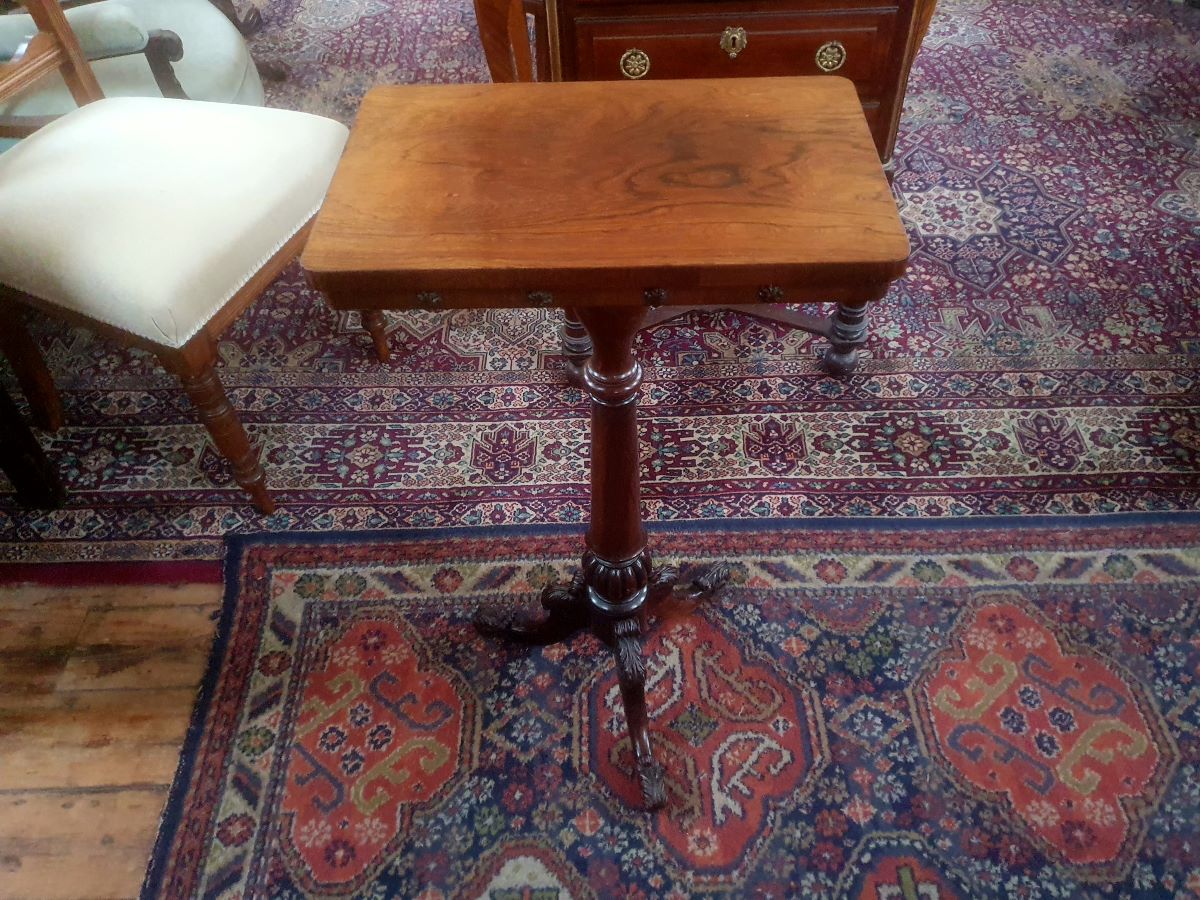 Regency Rosewood Table, On Carved Tripod Base